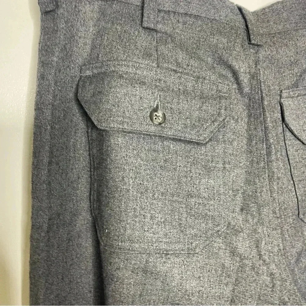Banana Republic Wool Mens Trouser Pants Gray Chinos Size 34 x 34